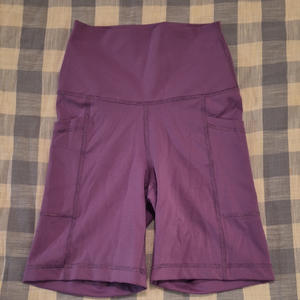 NWOT Yogalicious Women's High-Waisted Purple Bike/Workout Shorts XS